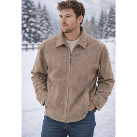 Wilson's Leather Other - Wilsons Leather Mens Suede M. Julian Outdoor Fall Winter Leather Jacket XL Tan